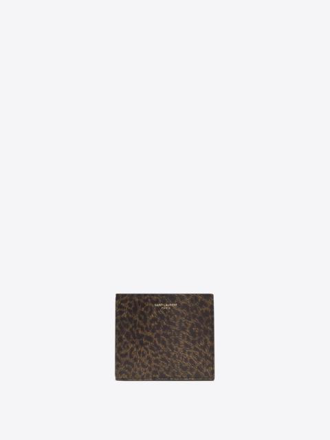 saint laurent paris east/west wallet in leopard-print leather