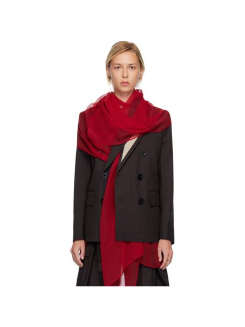 sacai Brown & Red Suiting Blazer