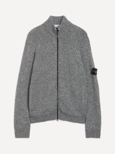 Stone Island Fancy Yarn Mouline Wool Zip-Up Jumper
