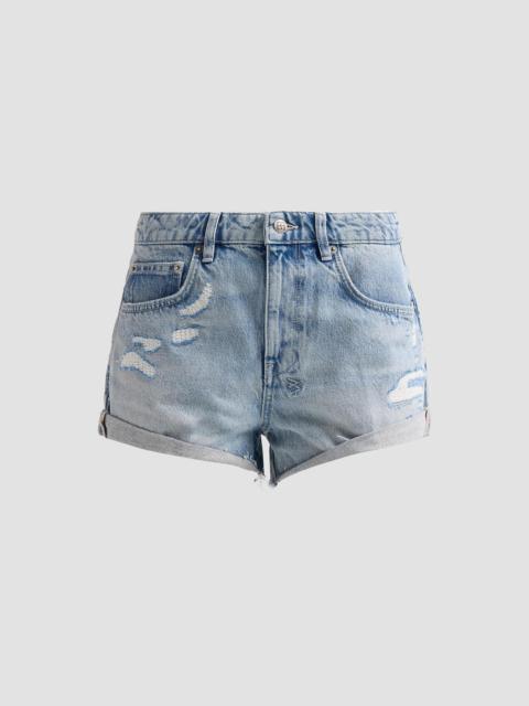 Ksubi Women's Venice Distressed Denim Low-Rise Slouch Shorts - Denim