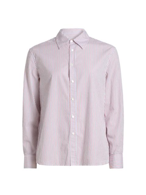 NILI LOTAN Women's Raphael Striped Classic Button-Front Shirt - Red Blue Stripe
