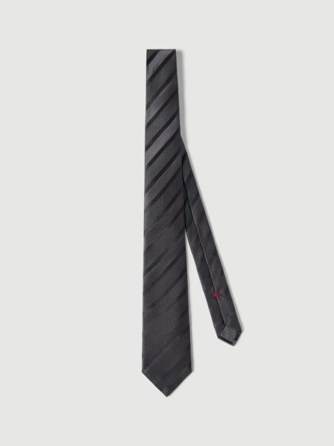 Brunello Cucinelli Texured tone-on-tone stripe silk tie