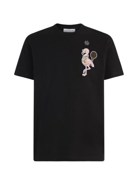 PHILIPP PLEIN flamingo-patch round-neck T-shirt