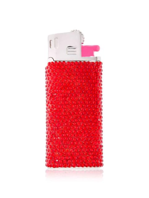 JUDITH LEIBER Miniature Got a Light? Crystal Clutch red