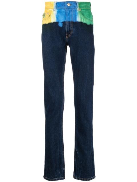 VERSACE JEANS COUTURE colour-block slim-fit jeans