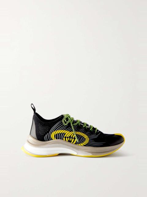 GUCCI Run mesh and rubber sneakers