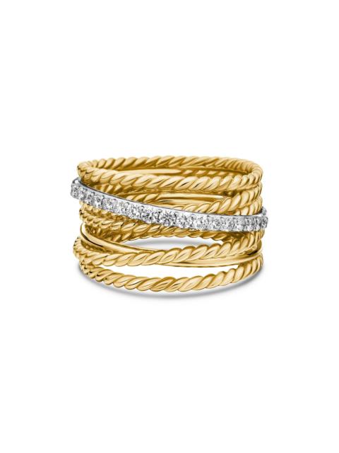 DAVID YURMAN Women's Crossover Ring in 18K Yellow Gold - Diamond