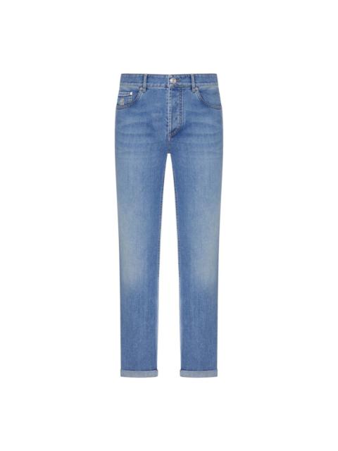 Brunello Cucinelli BRUNELLO CUCINELLI Medium Wash Denim Trousers New & Authenti
