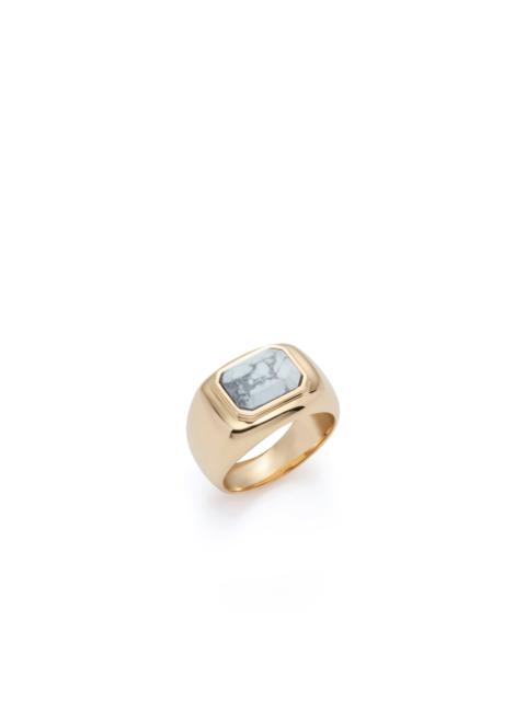 GABRIELA HEARST Large Ring 18k Gold & Howlite Stone