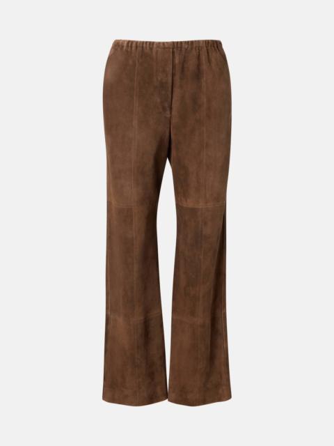 The Row Kenan suede bootcut pants