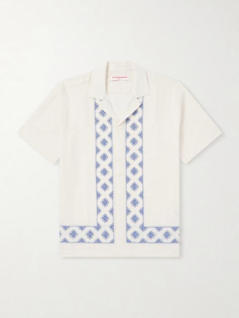 ORLEBAR BROWN Maitan Camp-Collar Embroidered Cotton Shirt