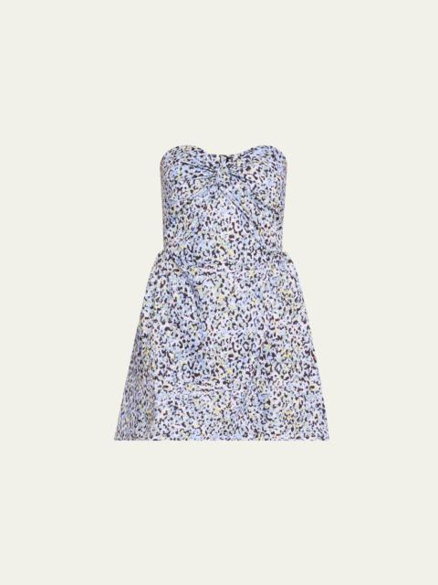 KIKA VARGAS Rossy Leopard Twill Mini Dress