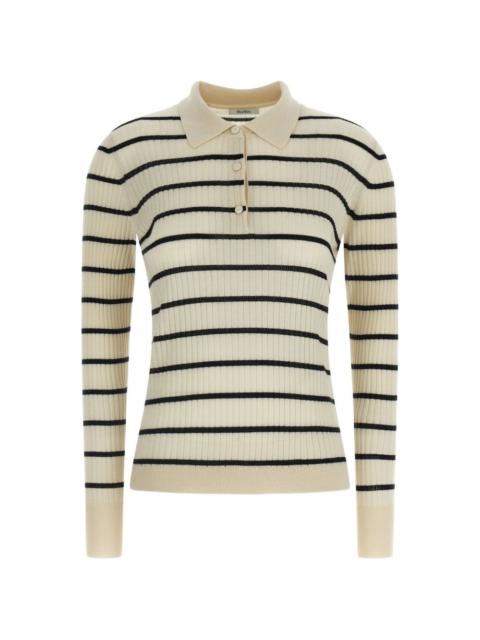 Max Mara Gitano striped ribbed polo top