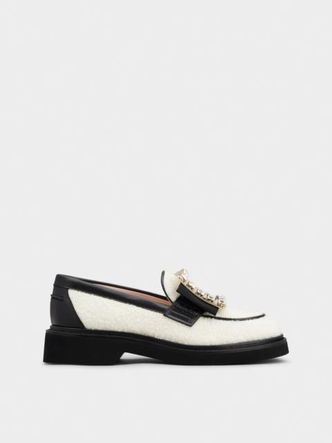 Roger Vivier Viv' Rangers Strass Buckle Loafers in Fabric