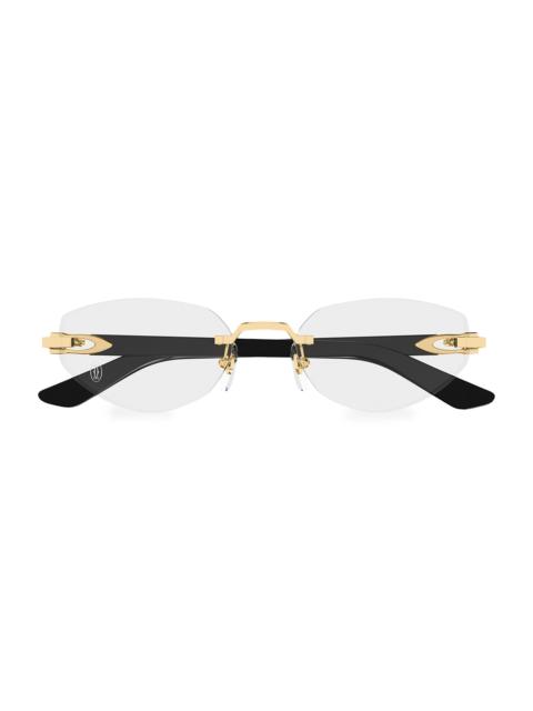SAINT LAURENT Women's C Décor 55MM 24K-Gold-Plated Cat-Eye Optical Glasses - Gold