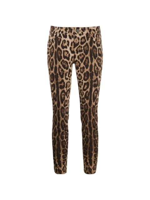 leopard print cropped jeans