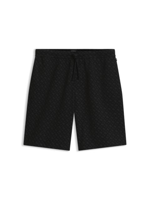 BOSS COTTON-BLEND PAJAMA PANTS WITH GRAPHIC PRINT