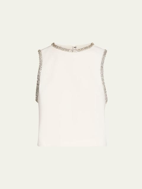 Alice + Olivia Amal Embellished Satin Top