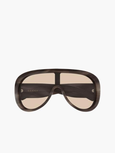 GUCCI PILOT CLEAR FRAME SUNGLASSES
