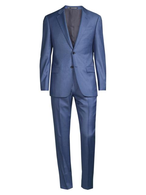 EMPORIO ARMANI Men's Solid Virgin Wool Suit - Blue