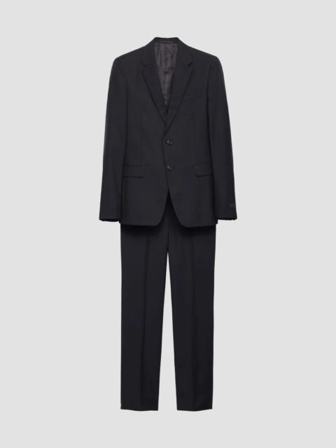 Prada Men's Single Breasted Wool and Mohair Suit - Blue