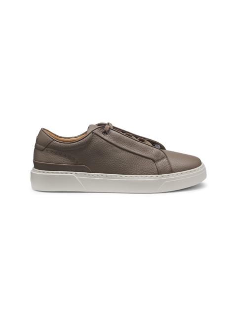 BOSS GARY TRAINERS IN GRAINED LEATHER