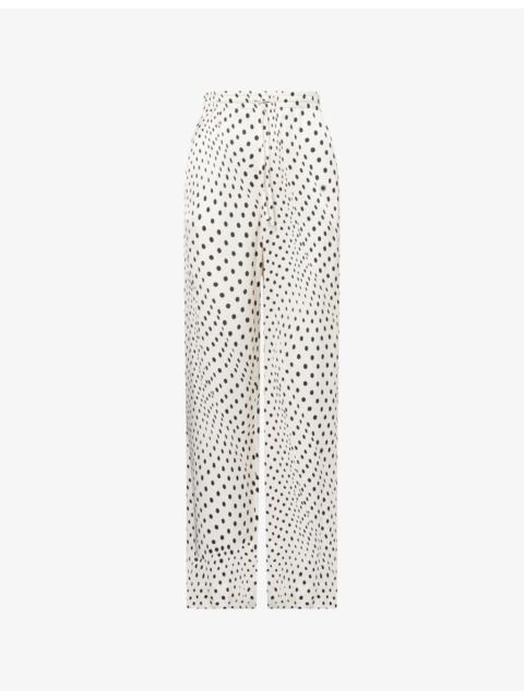 Stella McCartney Wide-Leg Polkadot Satin Trousers
