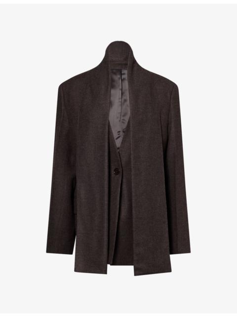 TOTEME Scarf Lapel Flannel Woven Blazer