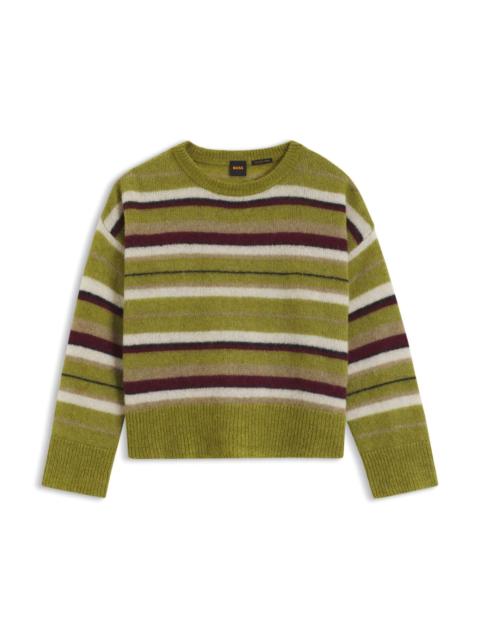 BOSS OVERSIZED-FIT ALPACA-BLEND SWEATER WITH STRIPES