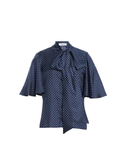 FRANÇOISE Alessa Polka-Dot Silk Top