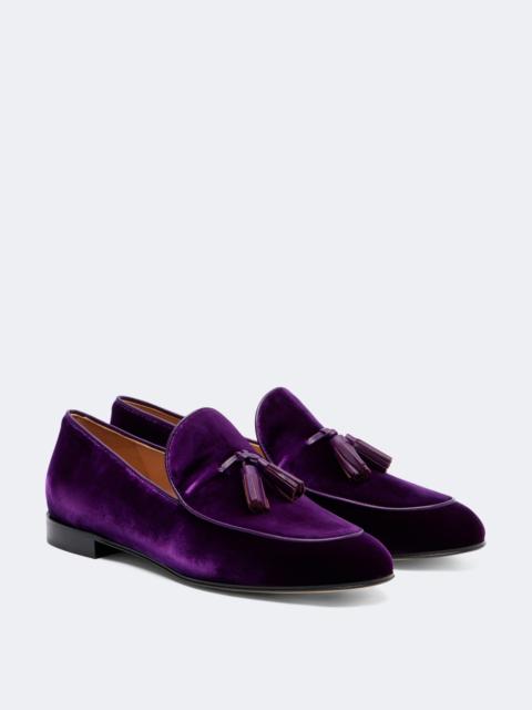 Gianvito Rossi Tasseled velvet loafers