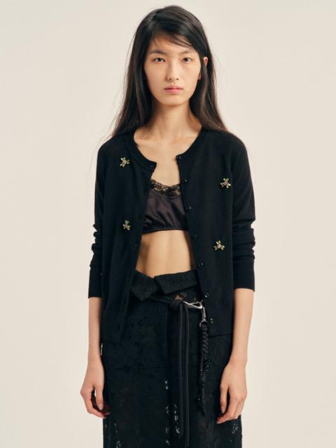 Simone Rocha Embellished Classic Merino Silk Cardigan