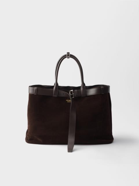 Prada Prada Buckle suede bag with belt