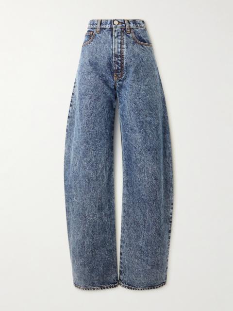 Alaïa Acid-wash High-rise Barrel-leg Jeans