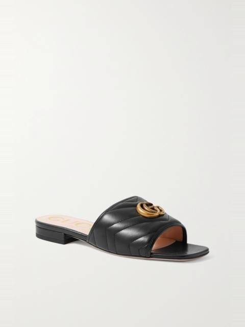 GUCCI Jolie logo-embellished quilted leather slides