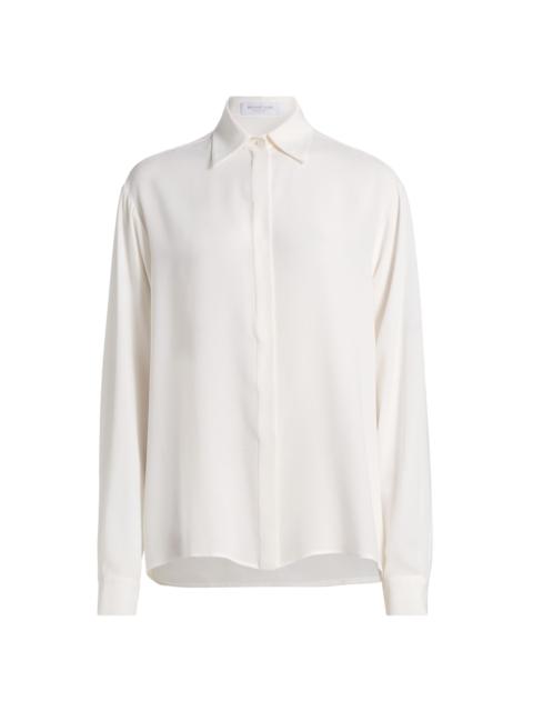 MICHAEL KORS COLLECTION Women's Boyfriend Silk Button-Front Shirt - Optic White