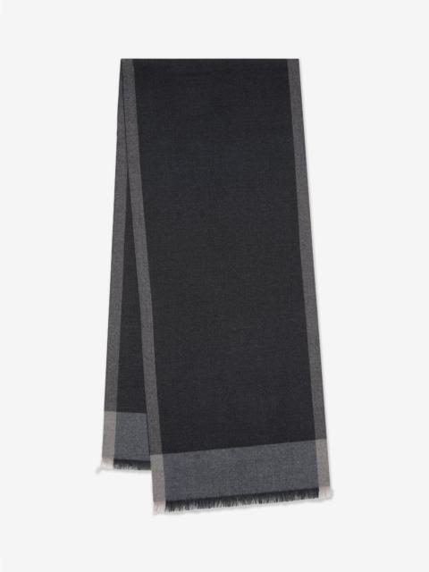 CORNELIANI Melange anthracite grey pure wool scarf