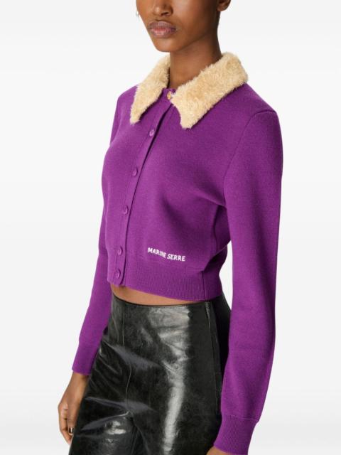 Marine Serre wool cropped cardigan