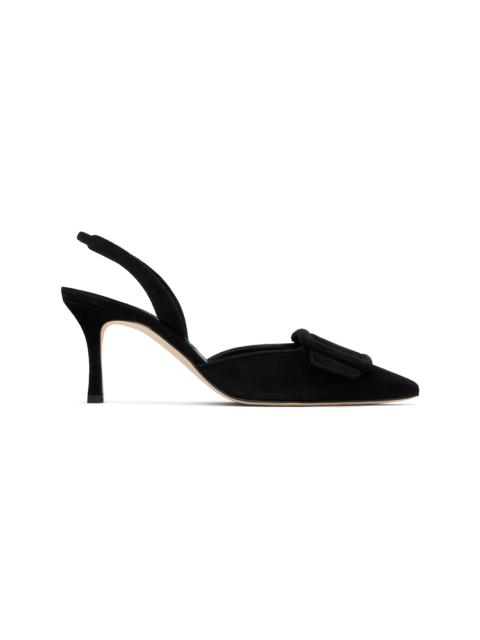 Manolo Blahnik Black Maysli Heeled Sandals