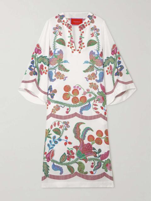 The Kaftan printed silk-twill midi dress