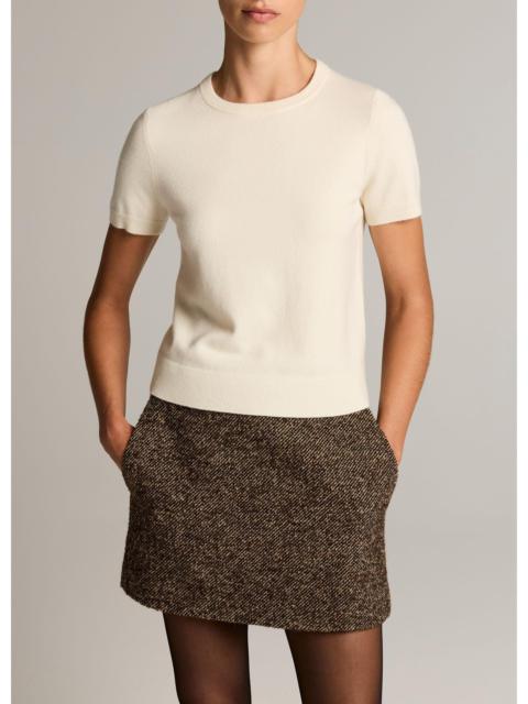 Vince Wool & Cashmere-Blend Short-Sleeve Sweater
