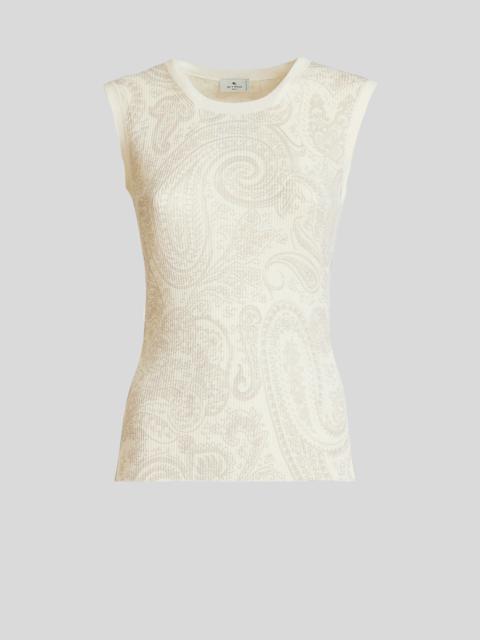 PAISLEY KNIT TANK TOP