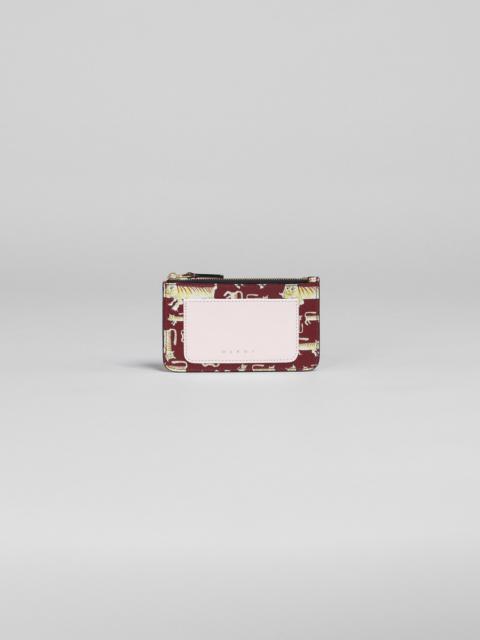 Marni TIGER PRINT LEATHER CARD CASE