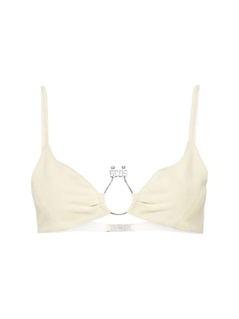 GCDS Hoop logo-plaque suede bralette