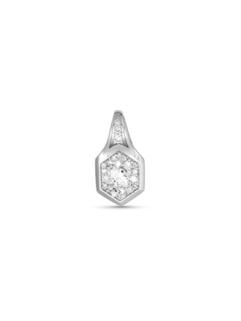 STONE AND STRAND LAB-Created Silver Pave Hexagon Charm