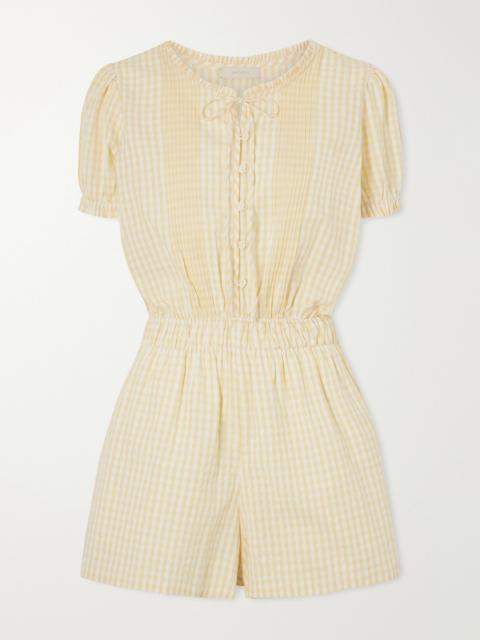 FAITHFULL Roma Ruffled Checked Cotton Playsuit