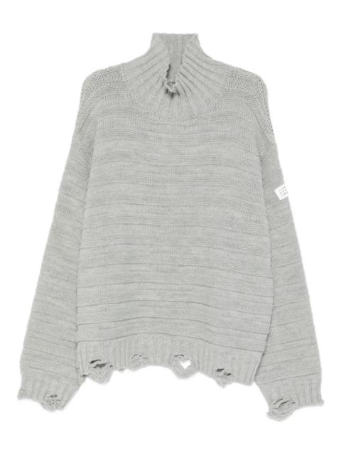 MM6 Maison Margiela turtleneck frayed sweater