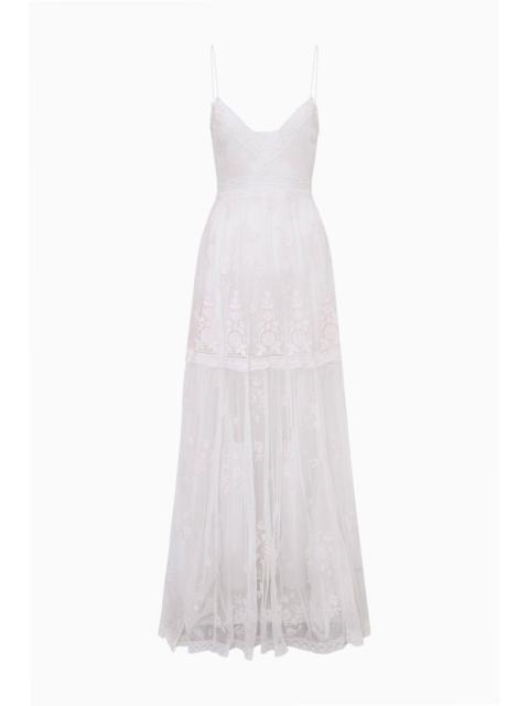 LoveShackFancy Valmy Embroidered Tulle Maxi Dress