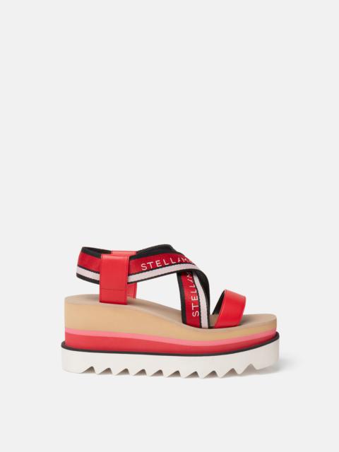 Stella McCartney Sneak-Elyse Striped Platform Sandals