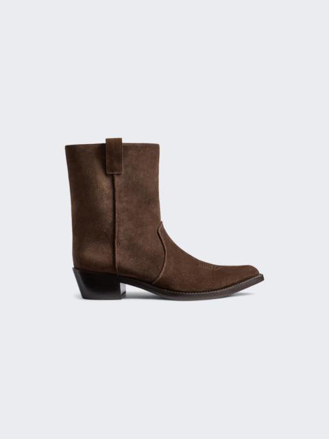 KHAITE Clive Ankle Boot Ebano Suede